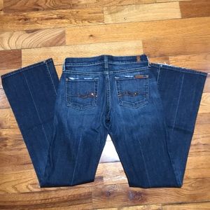 7 for all mankind distress bootcut jeans